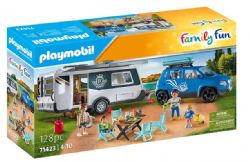 PLAYMOBIL FAMILY FUN CAMPING - FAMILLE AVEC VOITURE ET CARAVANE #71423